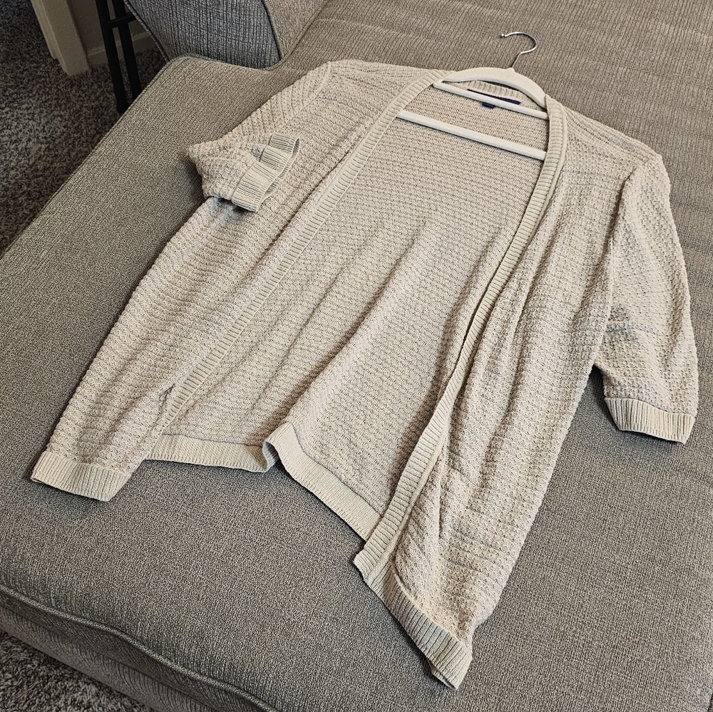 Apt. 9 Light Sand Tan Open Front Casual Light Cardigan Sweater Size XL - Picture 2 of 6